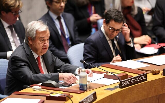 UN chief blasts Israel’s ‘unacceptable’ rejection of two-state solution