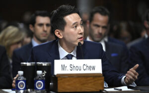 Shou Zi Chew, CEO of TikTok, testifies during the US Senate Judiciary Committee hearing, ‘Big Tech and the Online Child Sexual Exploitation Crisis,’ in Washington, DC, on January 31, 2024. (Andrew Caballero-Reynolds/AFP)