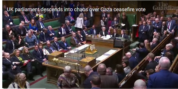 UK parliament descends into chaos over Gaza ceasefire vote