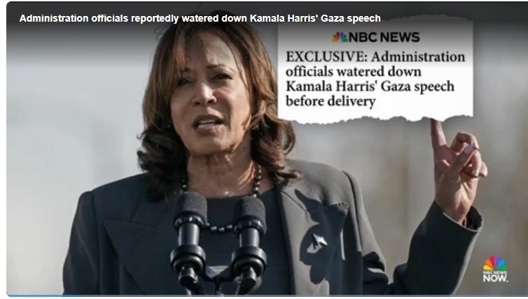 US administration officials watered down Kamala Harris’ Gaza speech before delivery