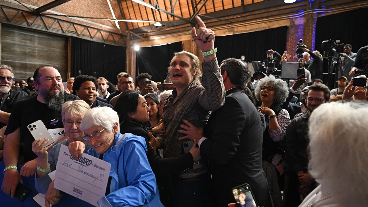 Biden interrupted by pro-Palestinian protester at Atlanta rally